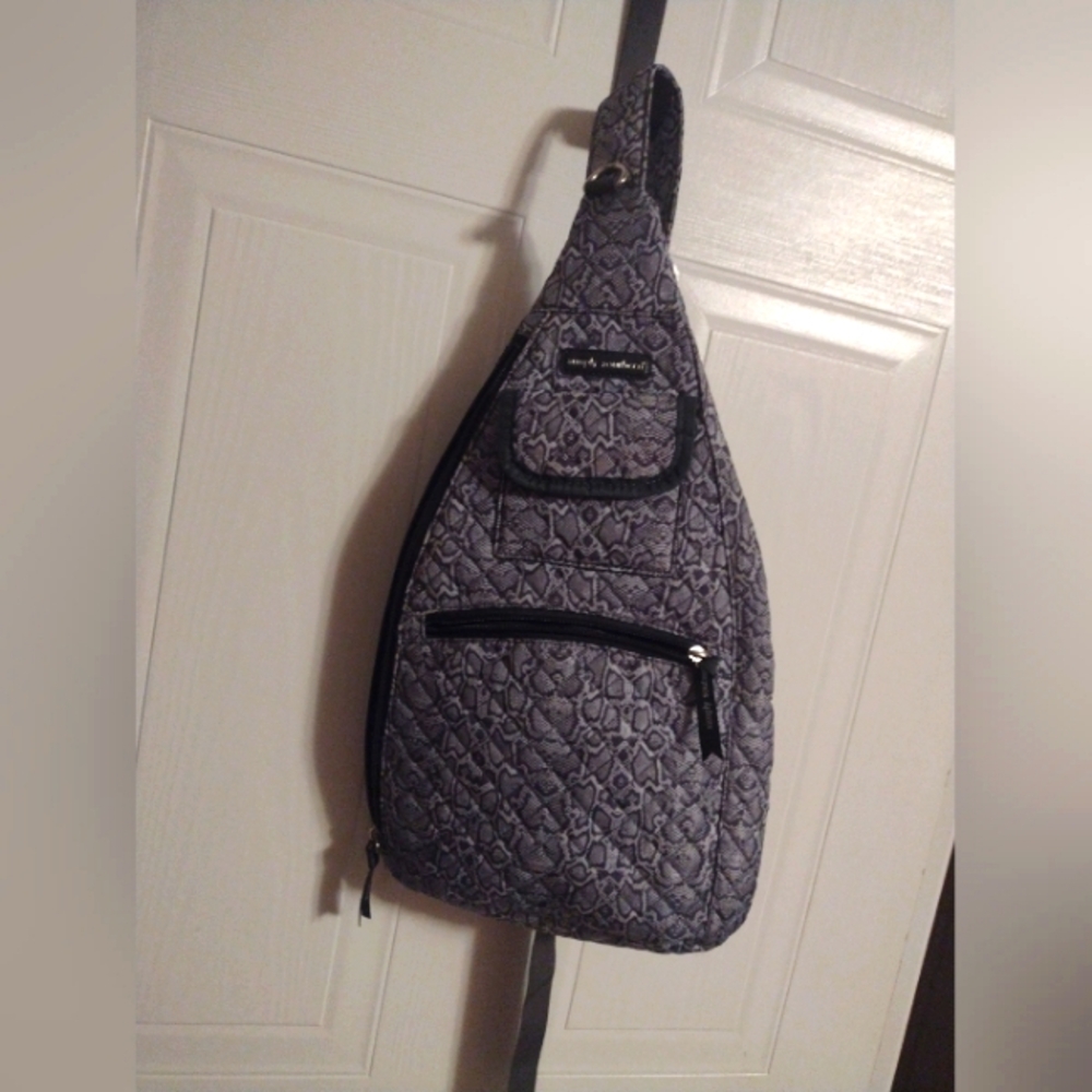 Simply Southern Gray Quilted Crossbody Sling Bag